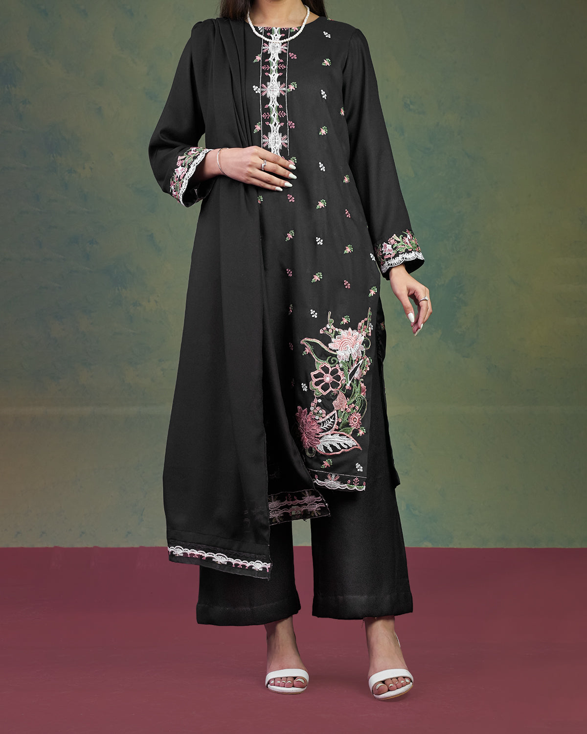 Embroidered Black 3pc