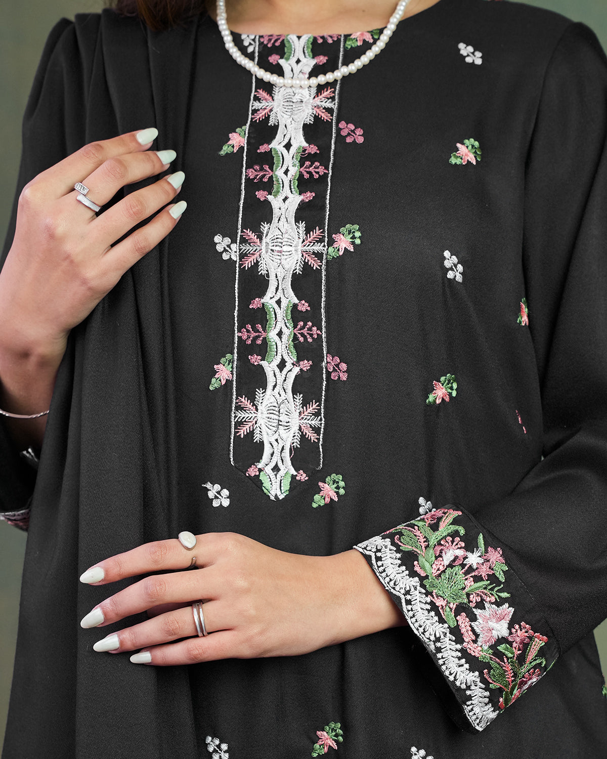 Embroidered Black 3pc