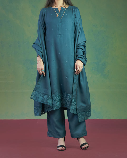 Embroidered Blue 3pc