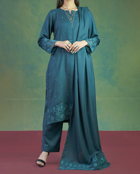 Embroidered Blue 3pc