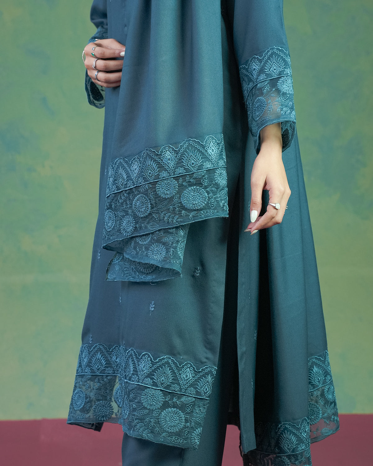 Embroidered Blue 3pc