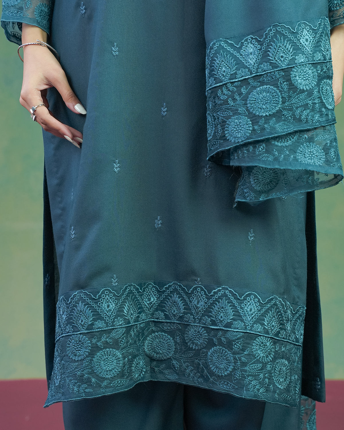 Embroidered Blue 3pc